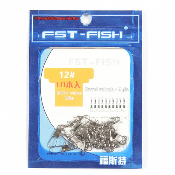 Вертлюг с карабином FST-Fish №4, 10 шт в Иваново
